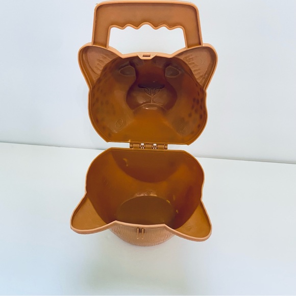 Vintage Smithsonian's National Zoo Kid’s Plastic Reusable Lunch Box Cheetah Face - Picture 8 of 8